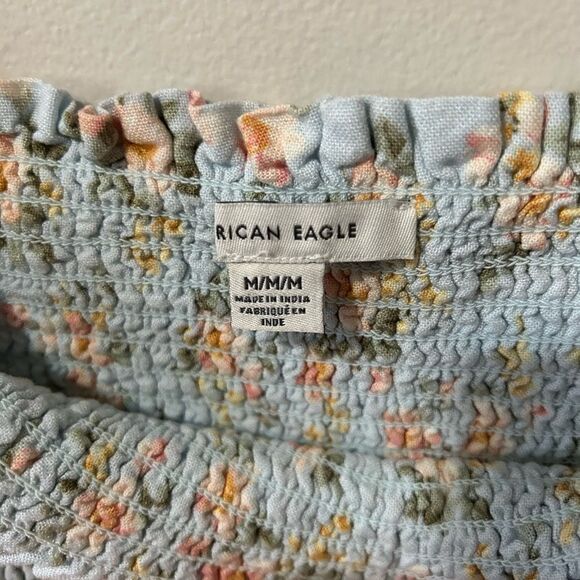 American eagle floral mini frilly puff sleeve dress M - Picture 7 of 9